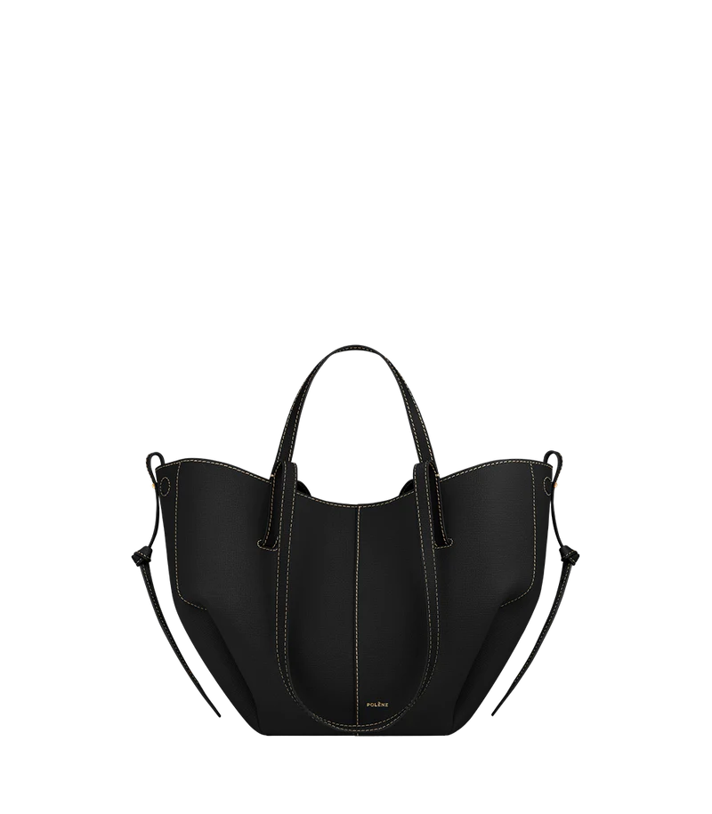 Cyme Mini - Textured Black with Ecru Stitching