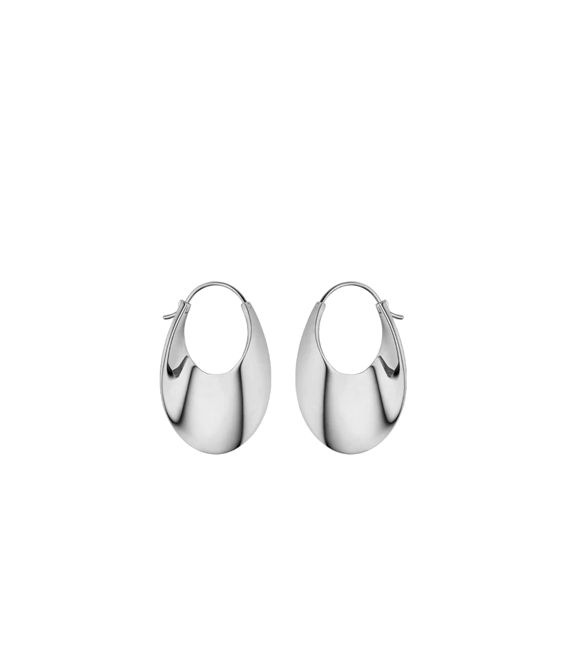 Éole Slim Hoop Earrings - Silver in rhodium plated brass