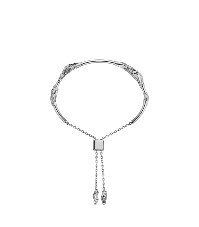 Eroz Bangle - Silver in rhodium plated brass