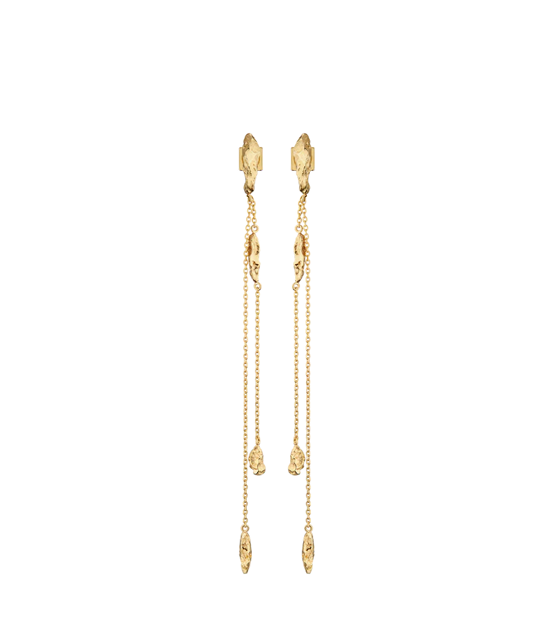 Eroz Chain Earrings - 24 carat gold-gilded edition