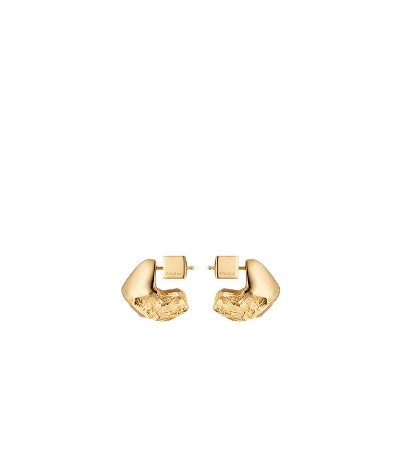 Eroz Stud Earrings - 24 carat gold gilded