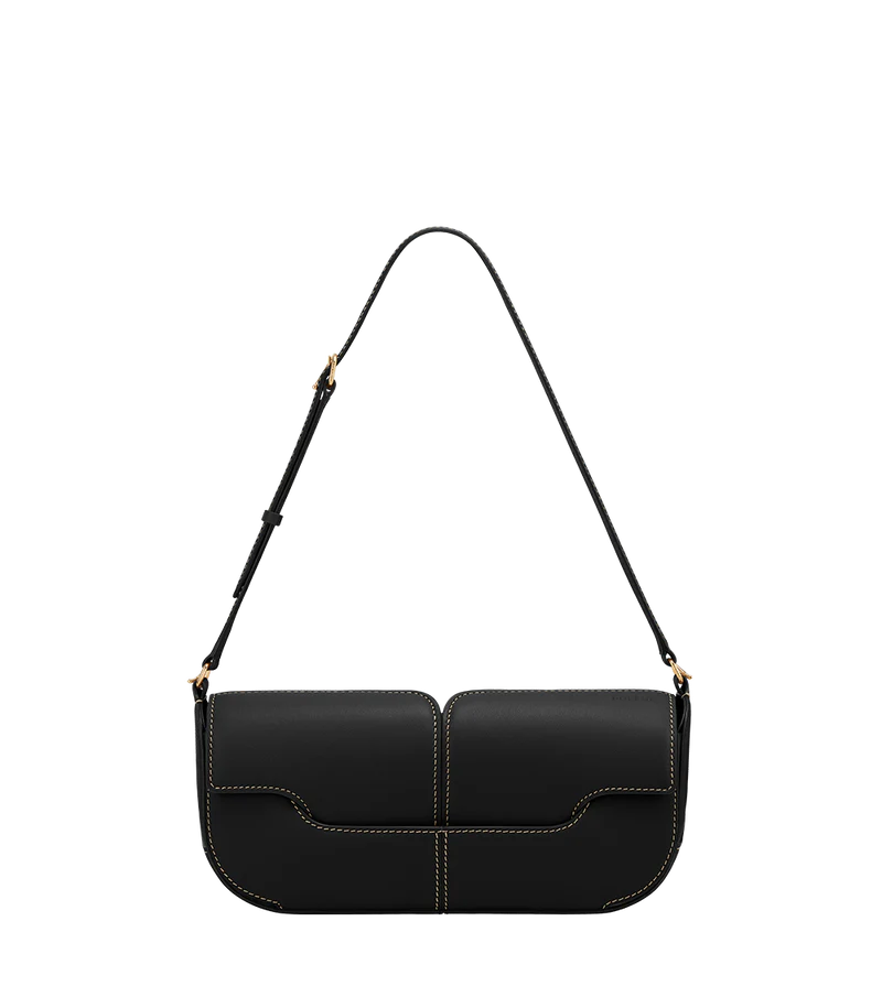 Osmo - Smooth Black with Ecru Stitching